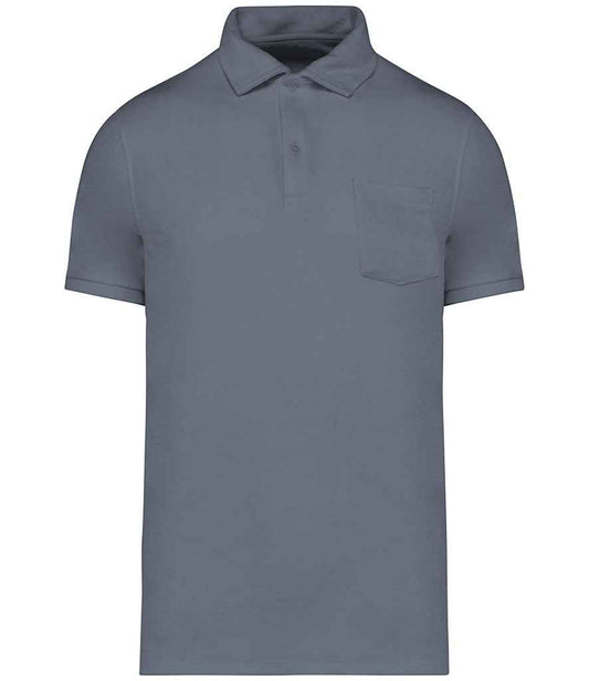 native spirit native spirit terry towel polo shirt - mineral grey (ns227)