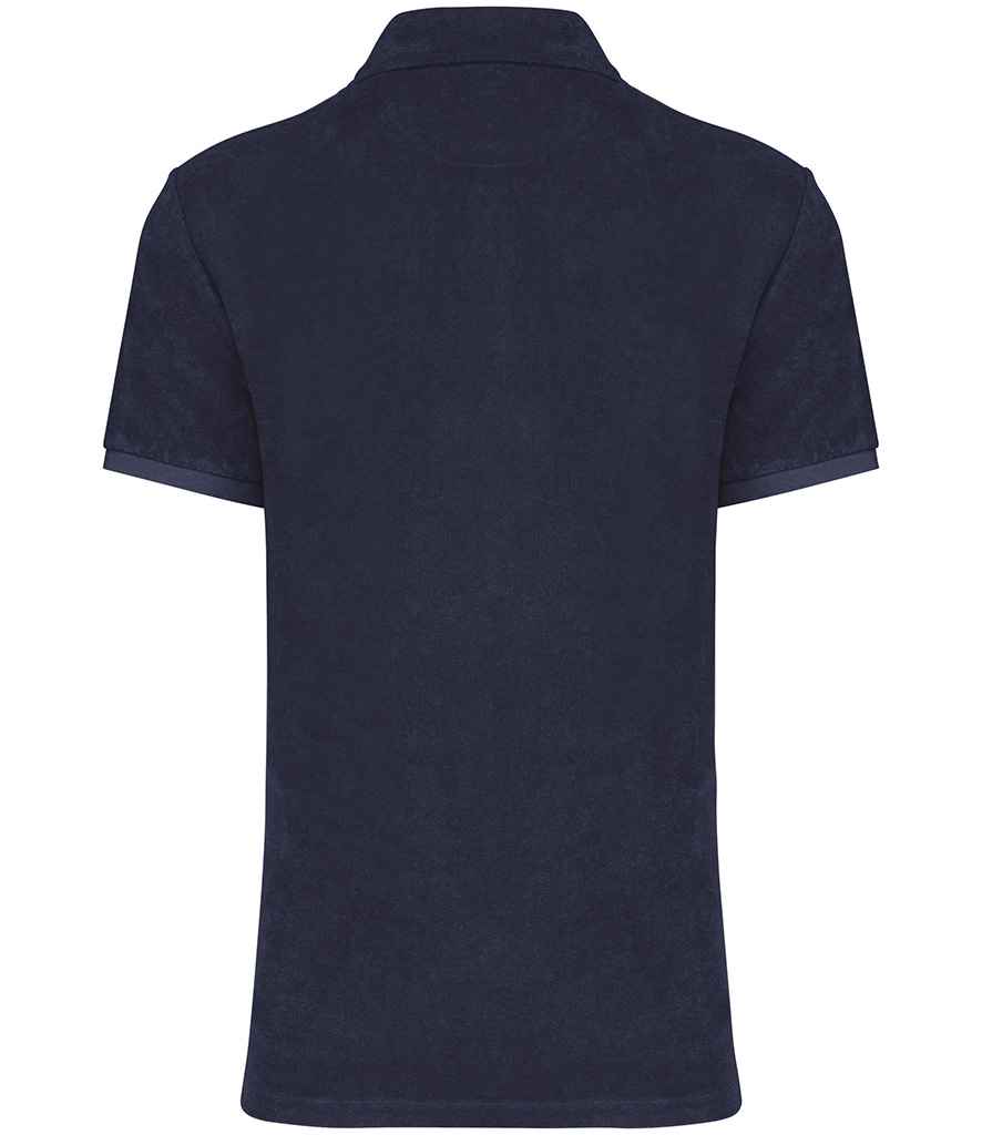 native spirit native spirit terry towel polo shirt - navy (ns227)