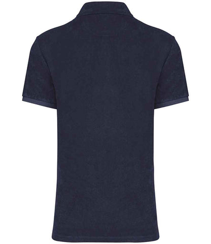 native spirit native spirit terry towel polo shirt - navy (ns227)