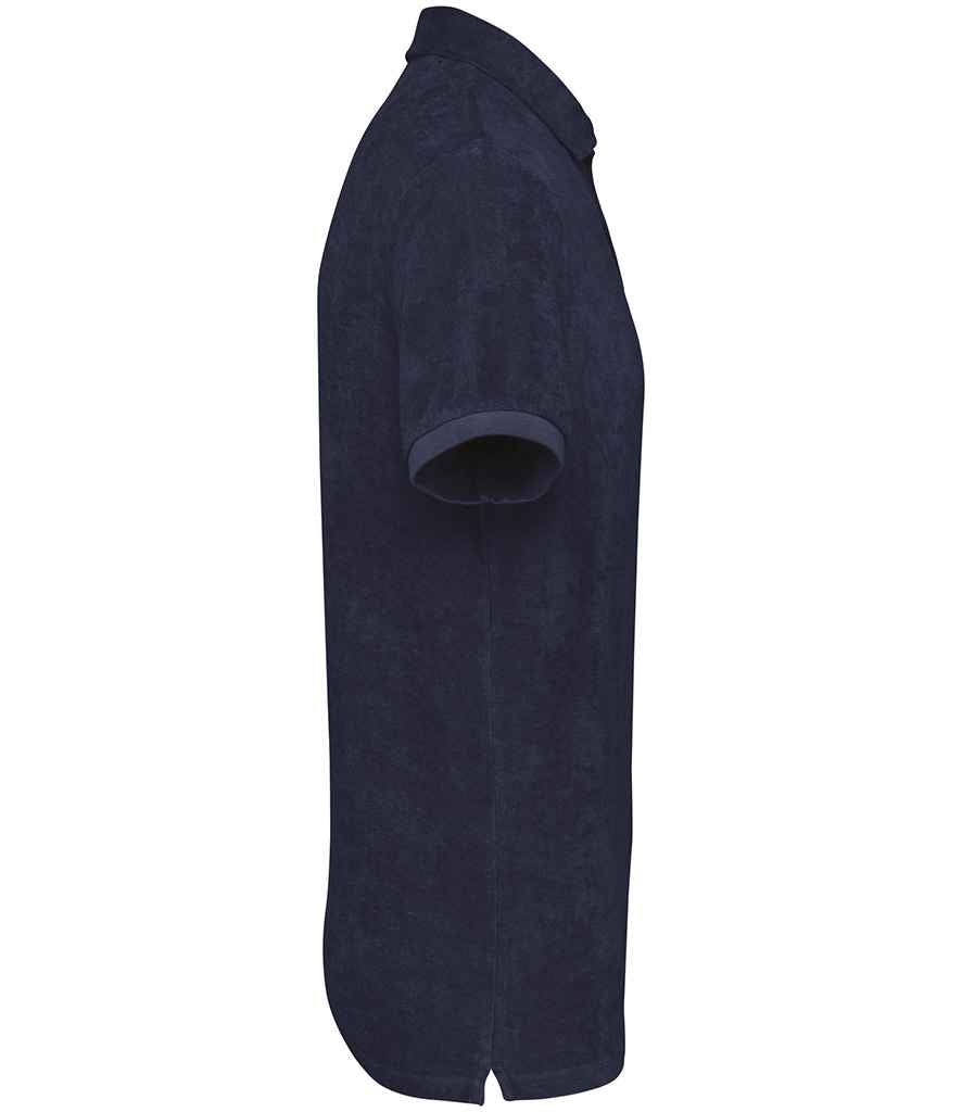 native spirit native spirit terry towel polo shirt - navy (ns227)