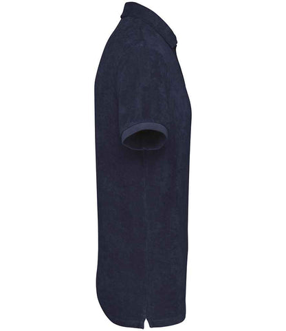 native spirit native spirit terry towel polo shirt - navy (ns227)