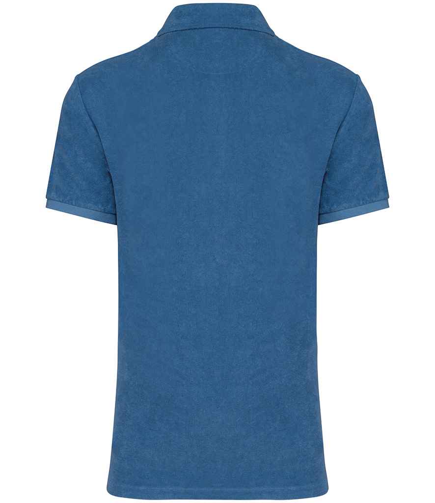 native spirit native spirit terry towel polo shirt - riviera blue (ns227)