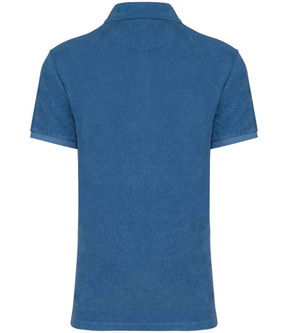 native spirit native spirit terry towel polo shirt - riviera blue (ns227)