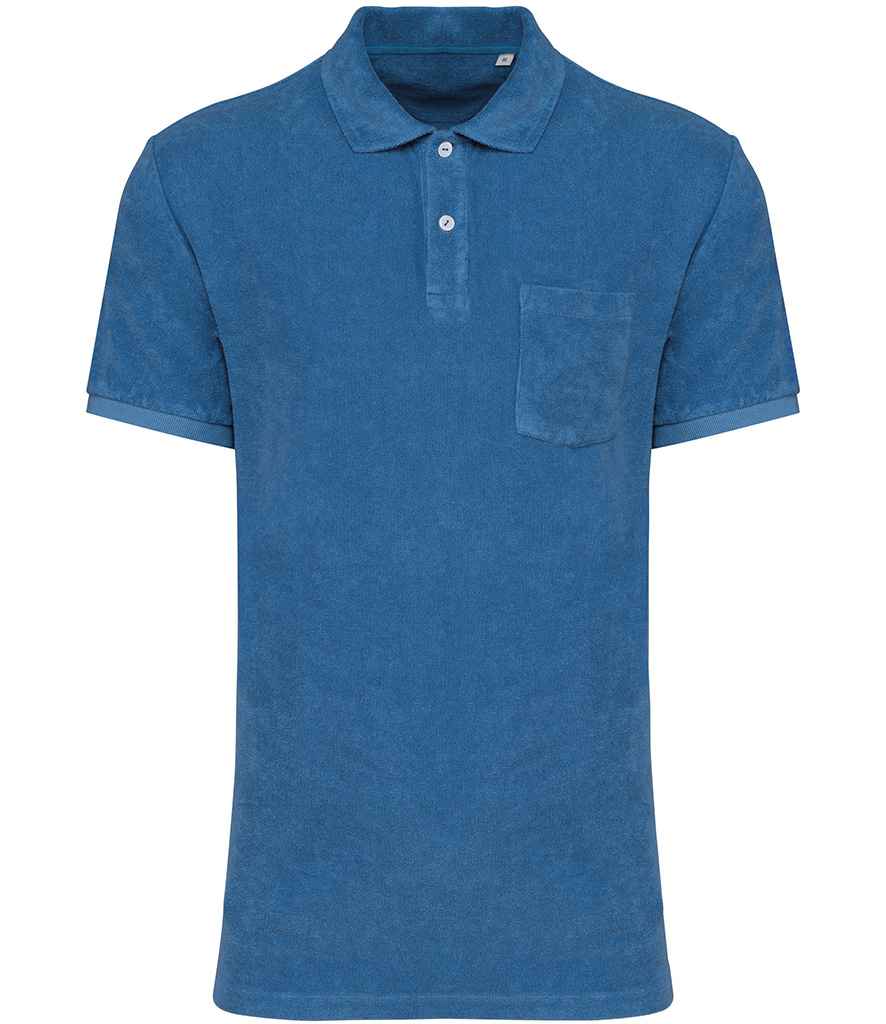 native spirit native spirit terry towel polo shirt - riviera blue (ns227)
