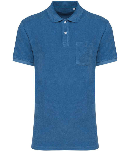 native spirit native spirit terry towel polo shirt - riviera blue (ns227)
