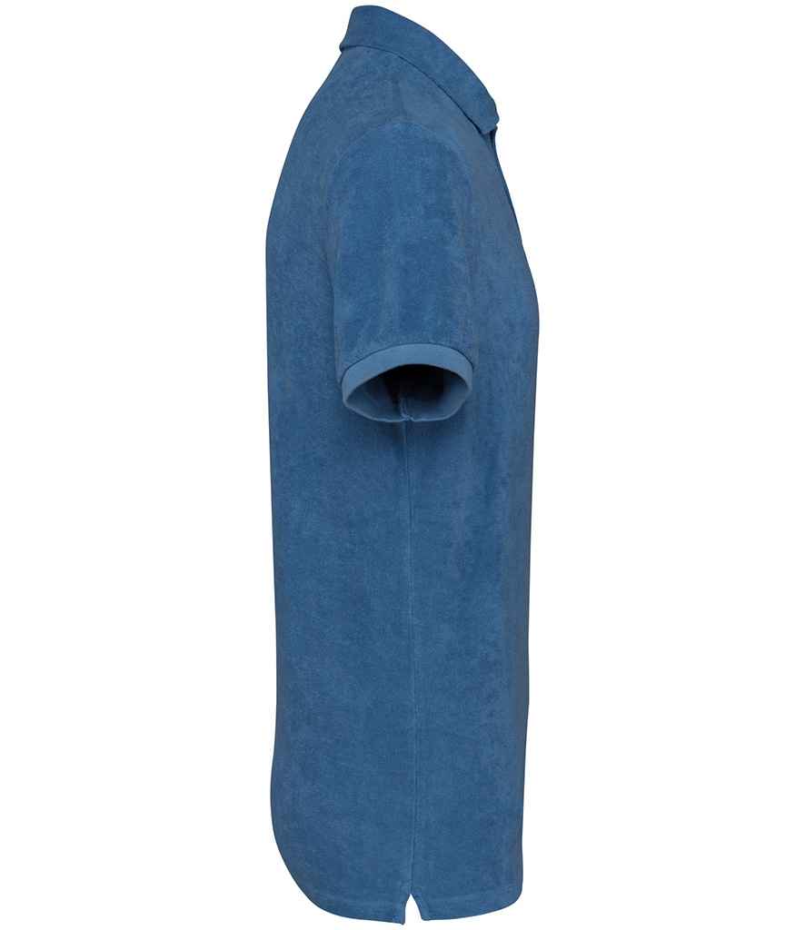 native spirit native spirit terry towel polo shirt - riviera blue (ns227)