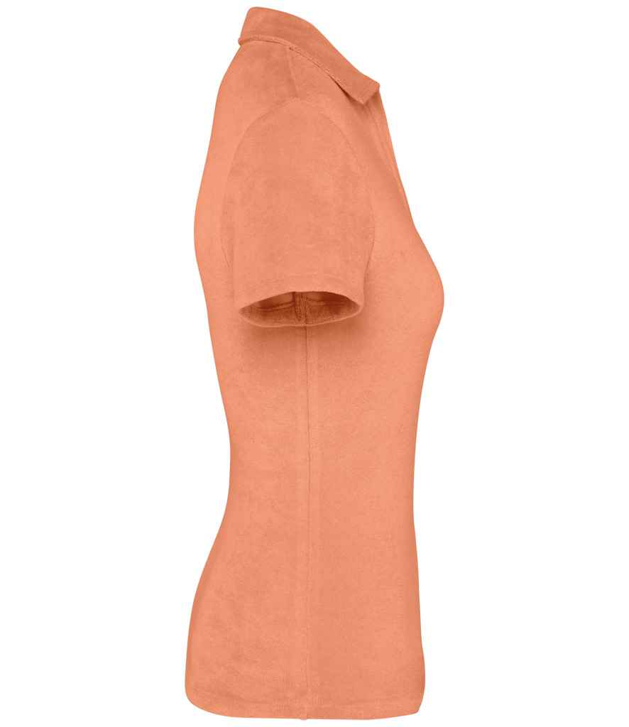 native spirit native spirit ladies terry towel polo shirt - apricot (ns228)