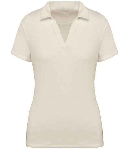 native spirit native spirit ladies terry towel polo shirt - ivory (ns228)