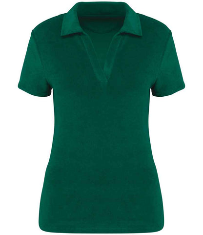 native spirit native spirit ladies terry towel polo shirt - malachite green (ns228)