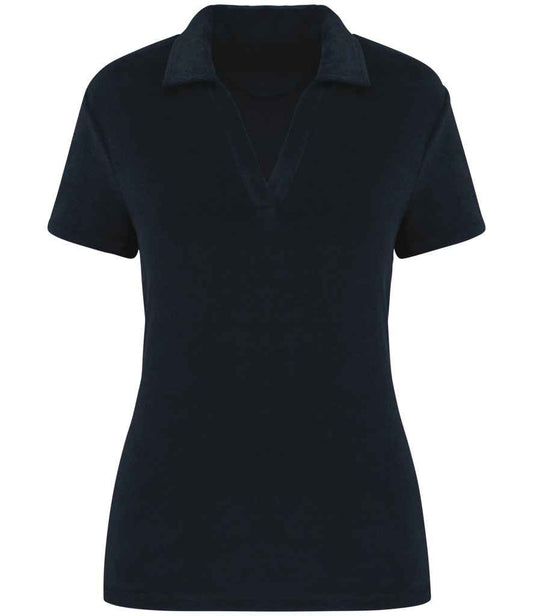 native spirit native spirit ladies terry towel polo shirt - navy (ns228)