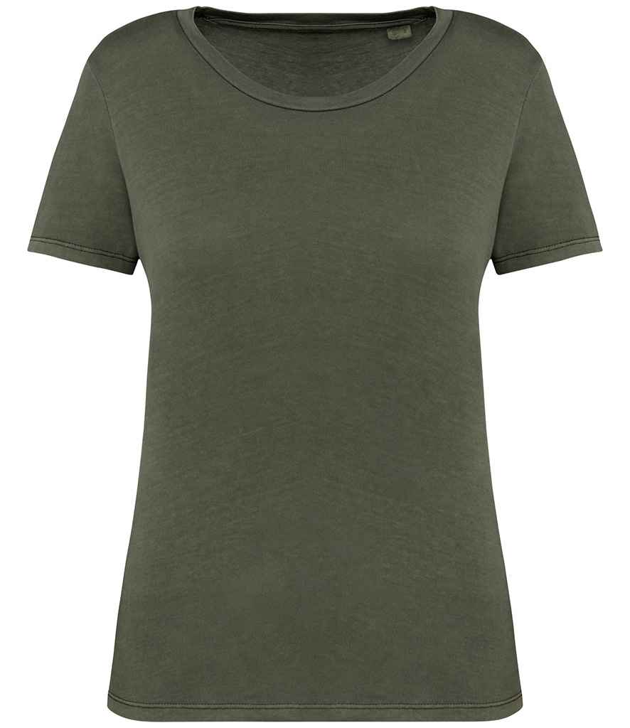 native spirit native spirit ladies faded t-shirt - washed organic khaki (ns316)