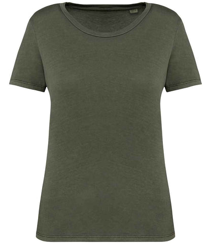 native spirit native spirit ladies faded t-shirt - washed organic khaki (ns316)