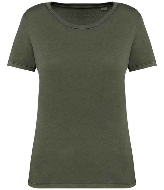 native spirit native spirit ladies faded t-shirt - washed organic khaki (ns316)