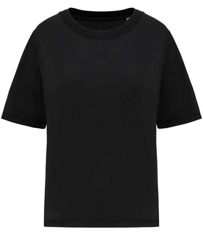 native spirit native spirit ladies oversize washed effect t-shirt - washed black (ns327)