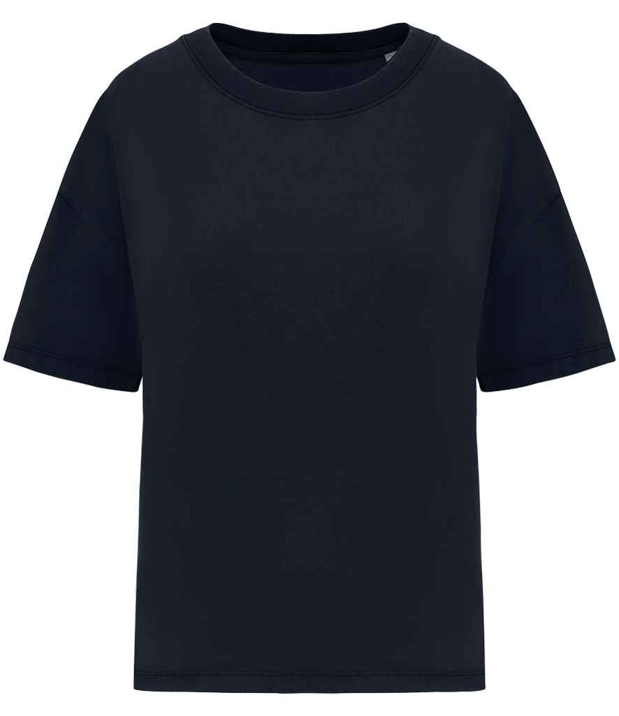 native spirit native spirit ladies oversize washed effect t-shirt - washed navy (ns327)
