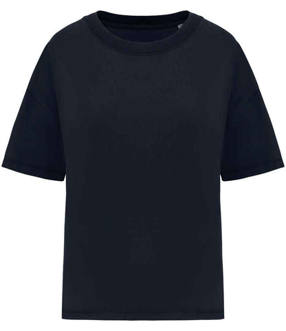 native spirit native spirit ladies oversize washed effect t-shirt - washed navy (ns327)