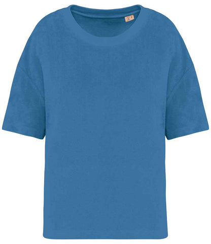 native spirit native spirit ladies terry towel t-shirt - riviera blue (ns328)