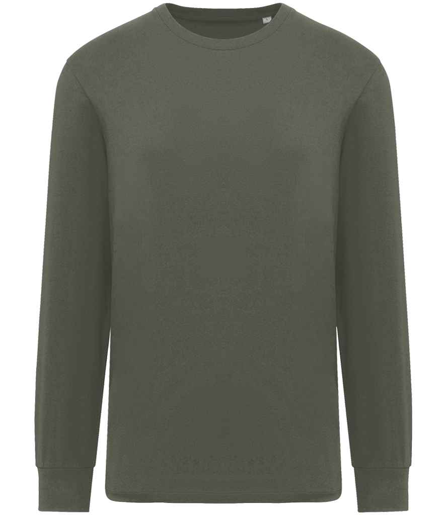 native spirit native spirit unisex crew necklong sleeve t-shirt - organic khaki (ns333)