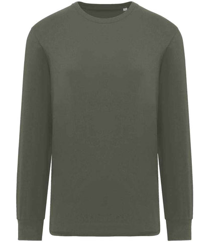 native spirit native spirit unisex crew necklong sleeve t-shirt - organic khaki (ns333)