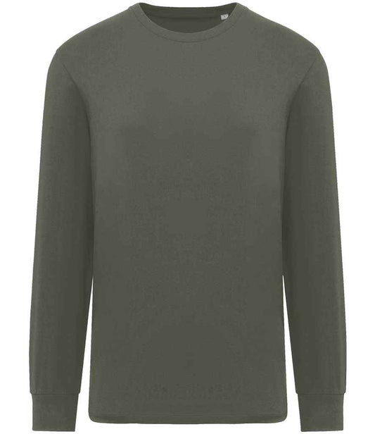 native spirit native spirit unisex crew necklong sleeve t-shirt - organic khaki (ns333)