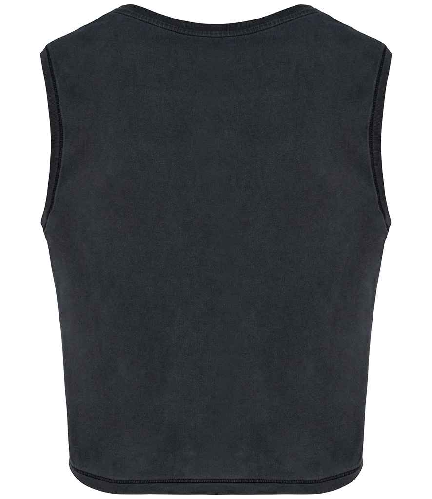 native spirit native spirit ladies cropped tank top - washed coal grey (ns342)