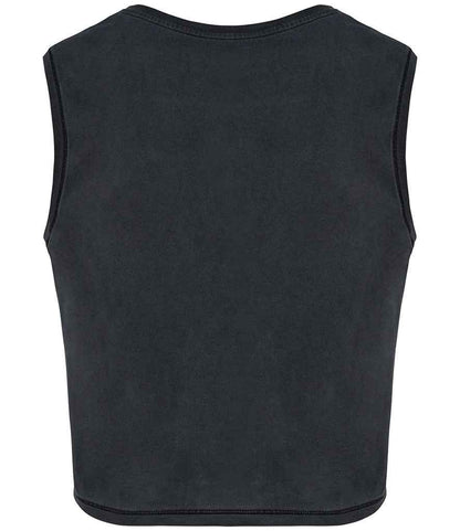 native spirit native spirit ladies cropped tank top - washed coal grey (ns342)