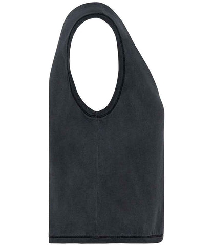 native spirit native spirit ladies cropped tank top - washed coal grey (ns342)