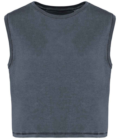 native spirit native spirit ladies cropped tank top - washed mineral grey (ns342)