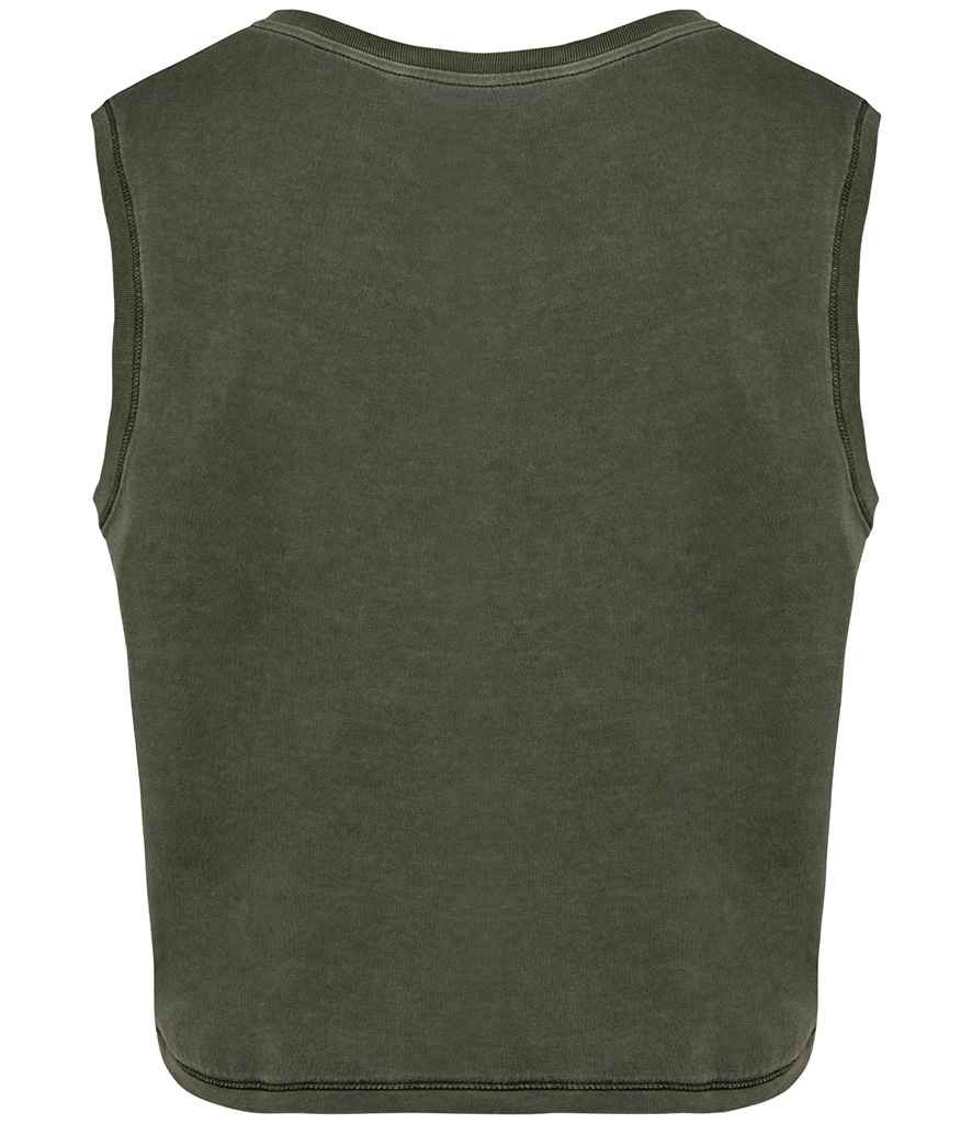 native spirit native spirit ladies cropped tank top - washed organic khaki (ns342)
