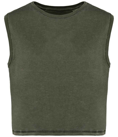 native spirit native spirit ladies cropped tank top - washed organic khaki (ns342)