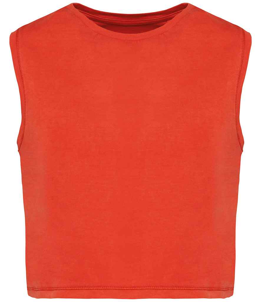 native spirit native spirit ladies cropped tank top - washed paprika (ns342)