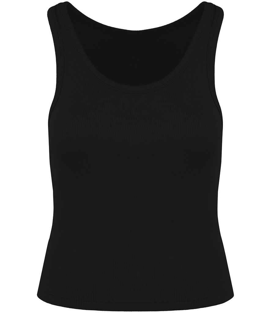 native spirit native spirit ladies ribbed tank top - black (ns344)