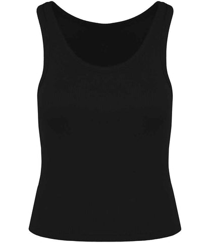 native spirit native spirit ladies ribbed tank top - black (ns344)