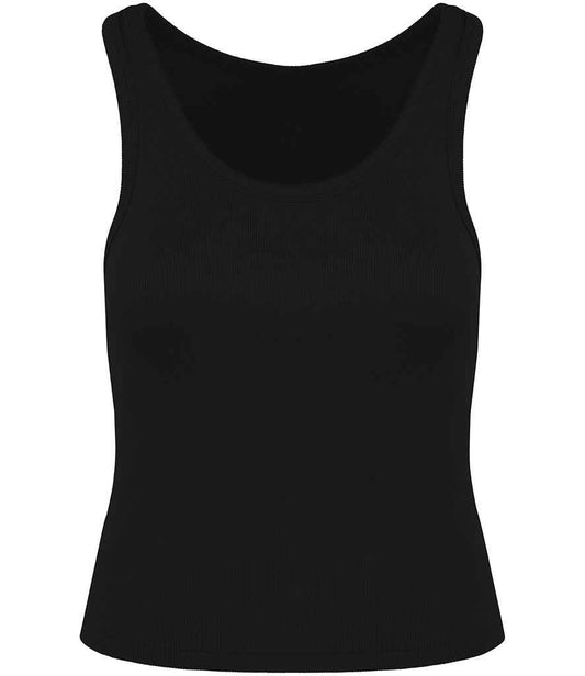 native spirit native spirit ladies ribbed tank top - black (ns344)