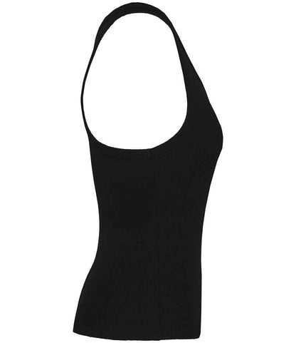 native spirit native spirit ladies ribbed tank top - black (ns344)