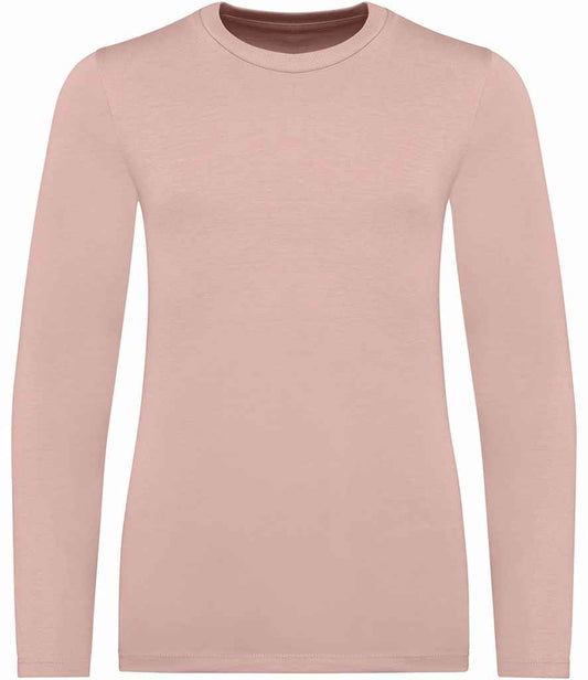 native spirit native spirit kids long sleeve t-shirt - petal rose (ns346)