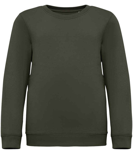 native spirit native spirit kids crew neck sweatshirt - organic khaki (ns403)