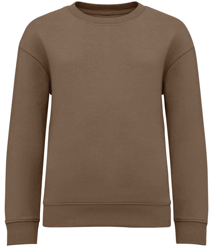 native spirit native spirit kids oversized round neck sweatshirt - driftwood (ns437)