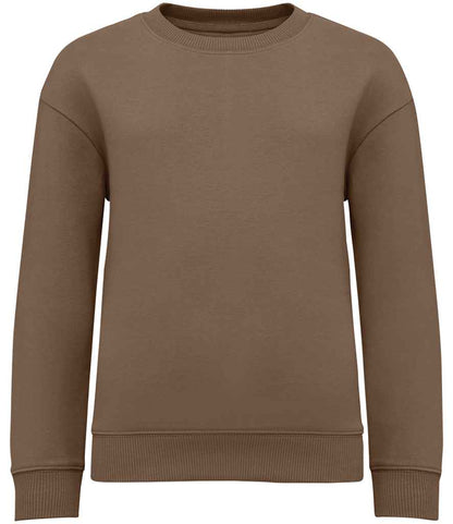 native spirit native spirit kids oversized round neck sweatshirt - driftwood (ns437)