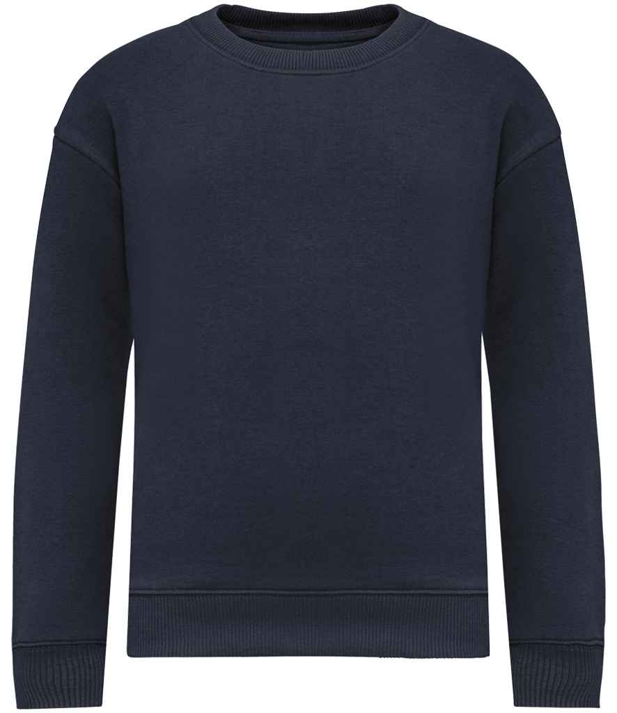 native spirit native spirit kids oversized round neck sweatshirt - navy (ns437)