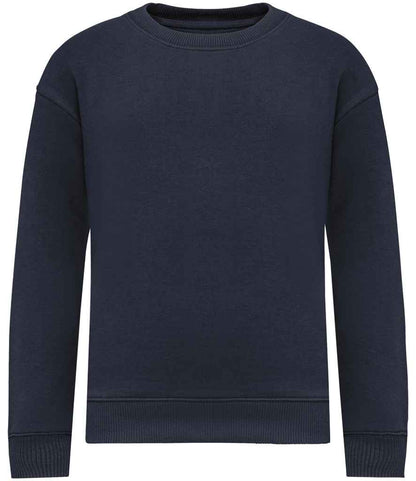 native spirit native spirit kids oversized round neck sweatshirt - navy (ns437)