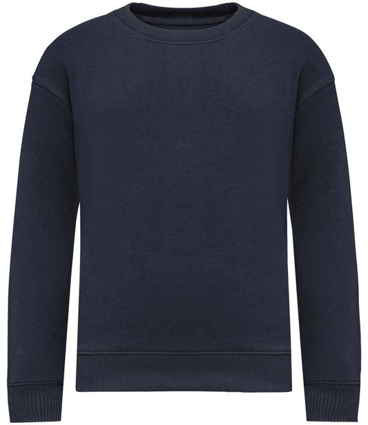native spirit native spirit kids oversized round neck sweatshirt - navy (ns437)