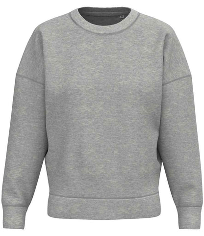 native spirit native spirit ladies crew neck sweatshirt - moon grey heather (ns439)