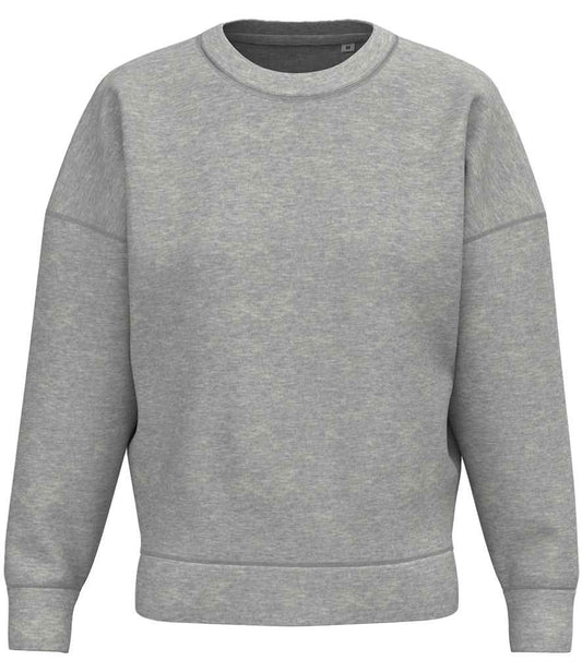 native spirit native spirit ladies crew neck sweatshirt - moon grey heather (ns439)