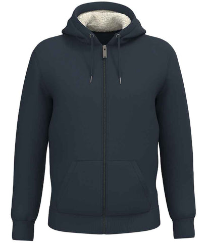 native spirit native spirit unisex sherpa lined full zip sweatshirt - navy (ns460)