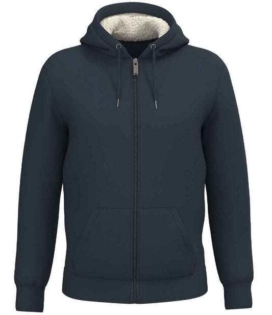 native spirit native spirit unisex sherpa lined full zip sweatshirt - navy (ns460)