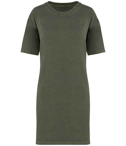 native spirit native spirit ladies t-shirt dress - washed organic khaki (ns5000)