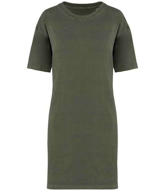 native spirit native spirit ladies t-shirt dress - washed organic khaki (ns5000)