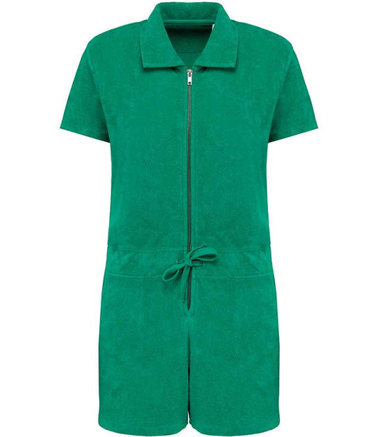 native spirit native spirit ladies terry towel short overall - malachite green (ns5002)
