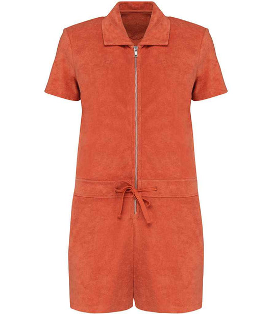 native spirit native spirit ladies terry towel short overall - sweet pomelo (ns5002)